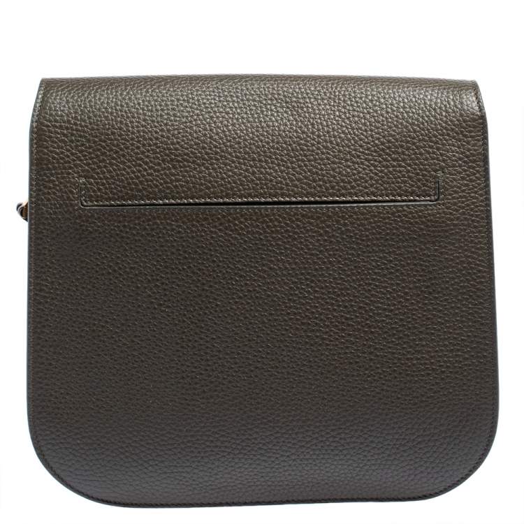 Pre Owned Tom Ford Dark Olive Green Leather Tara Crossbody Bag