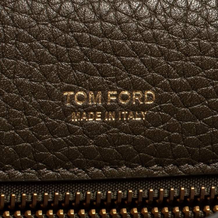 Pre Owned Tom Ford Dark Olive Green Leather Tara Crossbody Bag