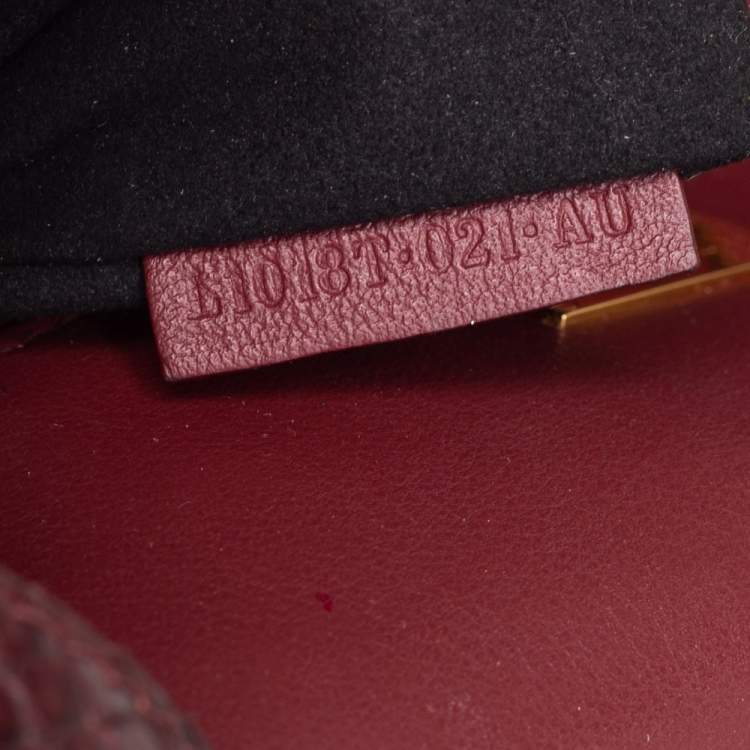 Pre Owned Tom Ford Burgundy Python Mini Tara Crossbody Bag