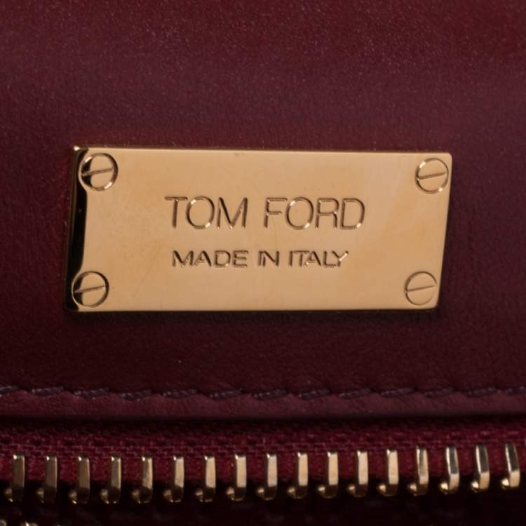 Pre Owned Tom Ford Burgundy Python Small Natalia Crossbody Bag