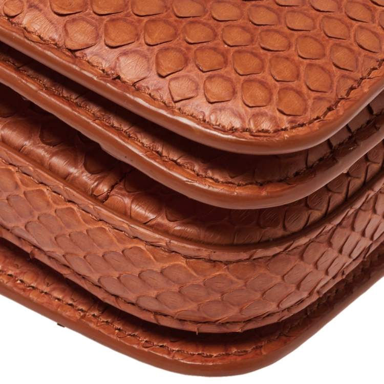 Pre Owned Tom Ford Orange Python Small Natalia Crossbody Bag