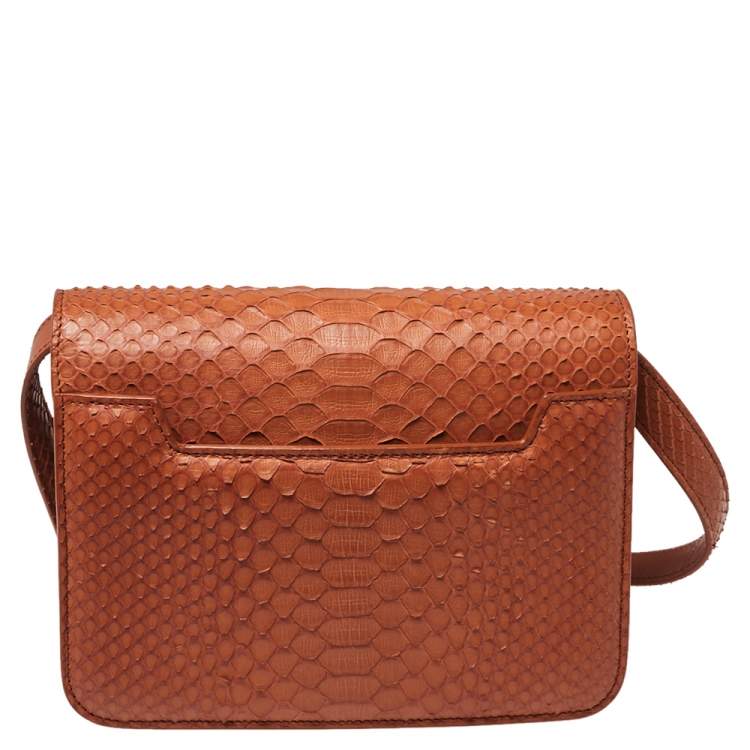 Pre Owned Tom Ford Orange Python Small Natalia Crossbody Bag