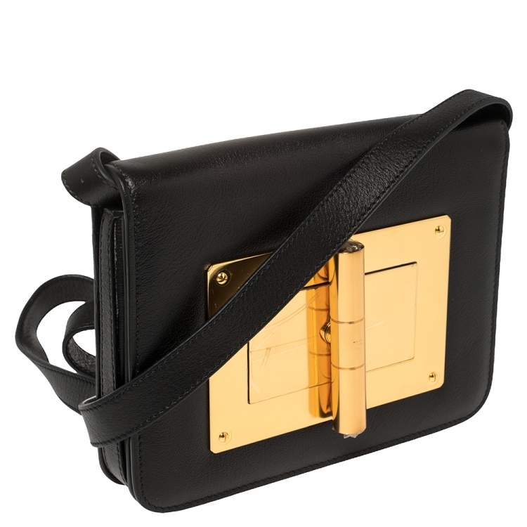 Pre Owned Tom Ford Black Leather Small Natalia Crossbody Bag