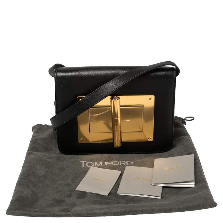 Pre Owned Tom Ford Black Leather Small Natalia Crossbody Bag