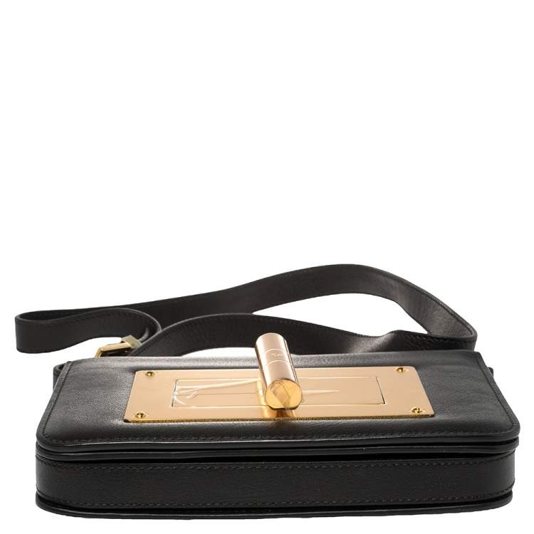 Pre Owned Tom Ford Black Leather Small Natalia Crossbody Bag