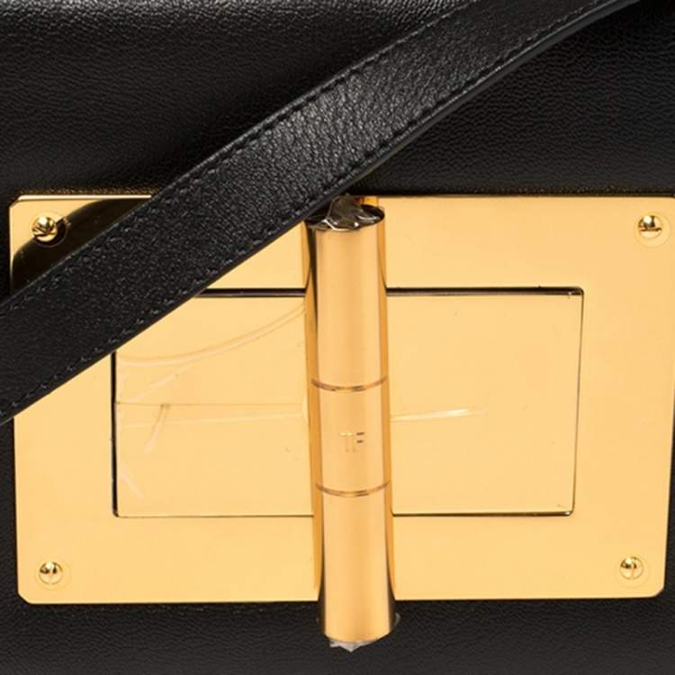 Pre Owned Tom Ford Black Leather Small Natalia Crossbody Bag