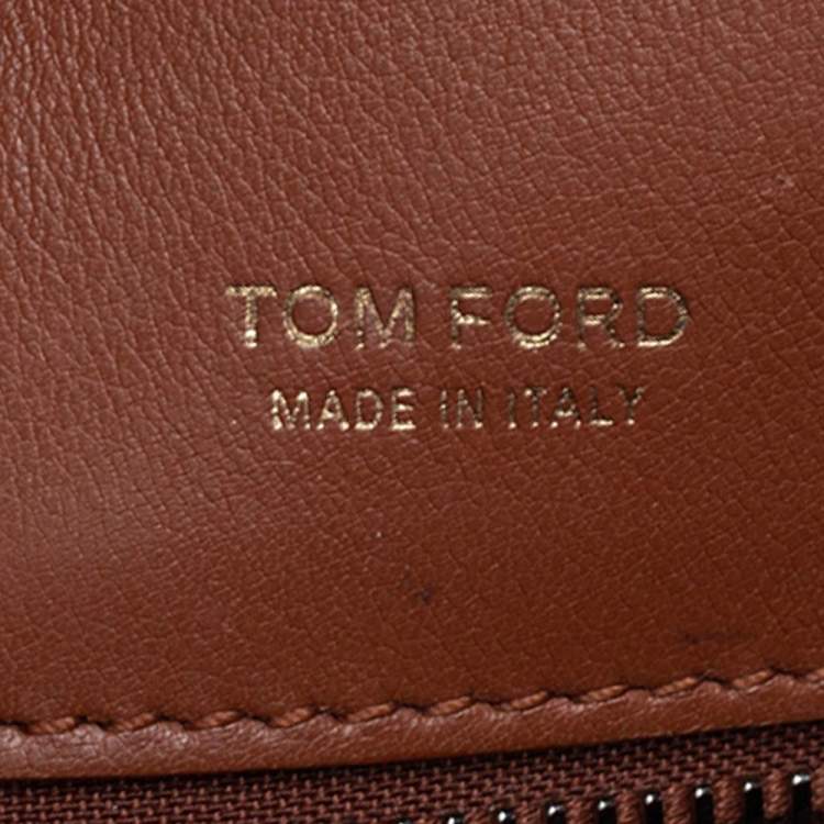 Pre Owned Tom Ford Tan Leather Mini Tara Crossbody Bag
