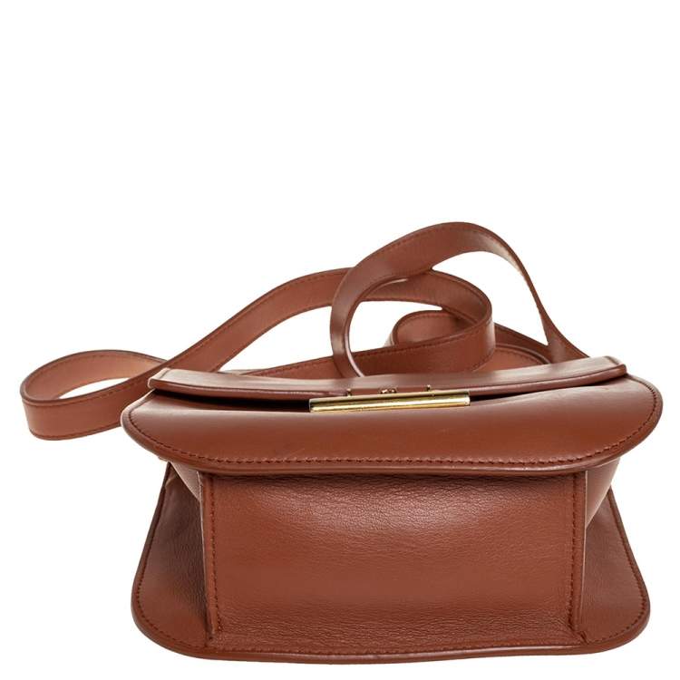Pre Owned Tom Ford Tan Leather Mini Tara Crossbody Bag