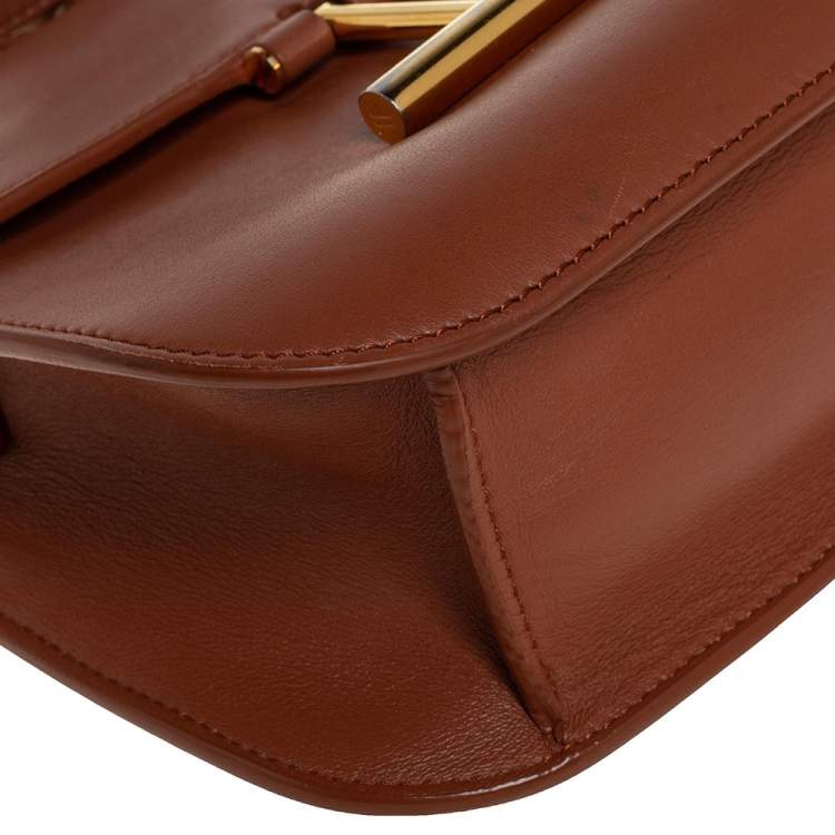 Pre Owned Tom Ford Tan Leather Mini Tara Crossbody Bag
