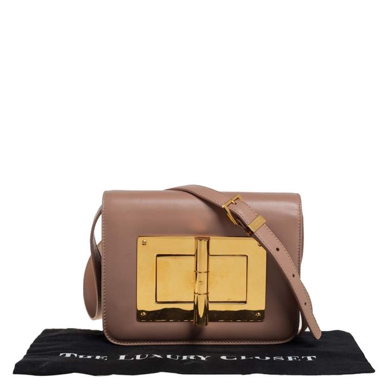 Pre Owned Tom Ford Beige Leather Small Natalia Crossbody Bag