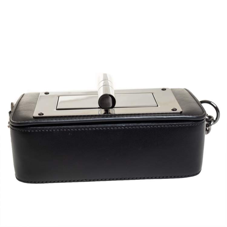 Pre Owned Tom Ford Black Leather Mini Natalia Chain Shoulder Bag