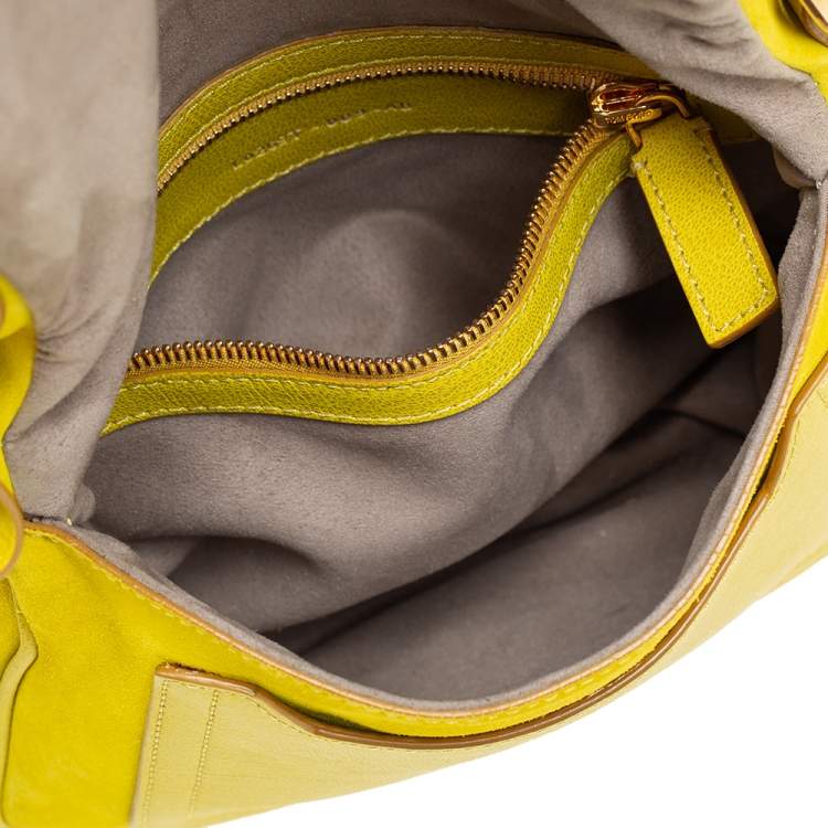Pre Owned Tom Ford Yellow Suede Jennifer Shoulder Bag