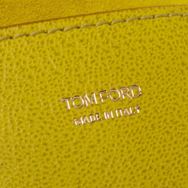 Pre Owned Tom Ford Yellow Suede Jennifer Shoulder Bag