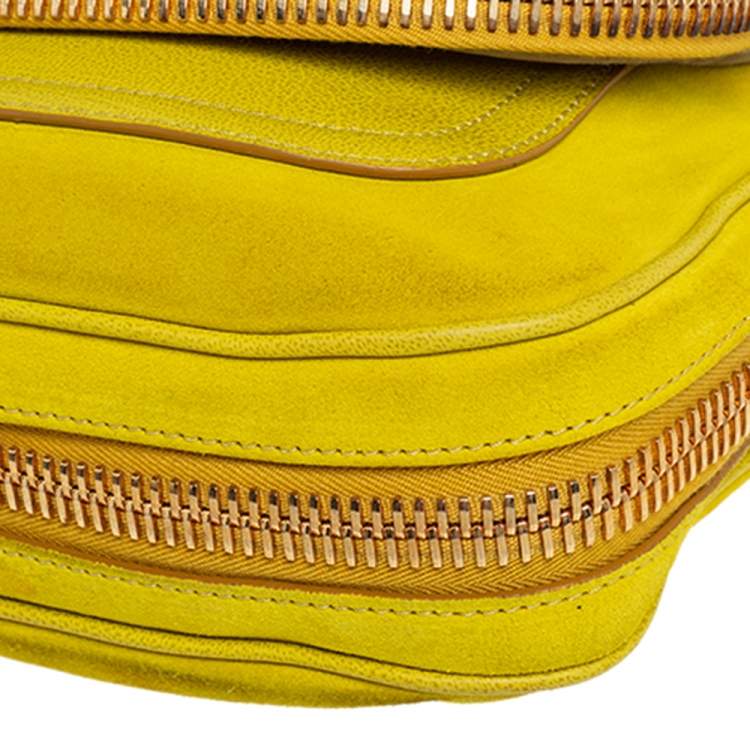 Pre Owned Tom Ford Yellow Suede Jennifer Shoulder Bag