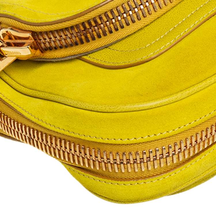 Pre Owned Tom Ford Yellow Suede Jennifer Shoulder Bag