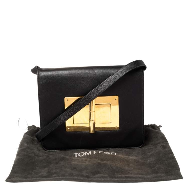 Pre Owned Tom Ford Black Leather Medium Natalia Shoulder Bag