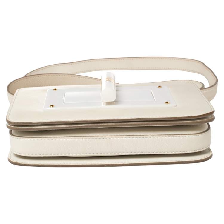 Pre Owned Tom Ford White Leather Small Natalia Crossbody Bag