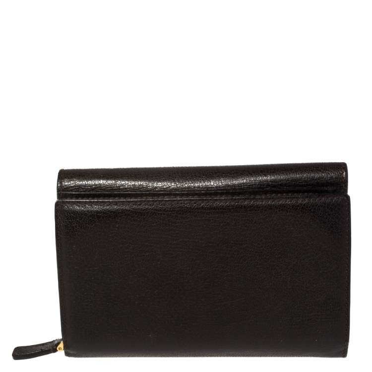 Pre Owned Tom Ford Dark Brown Leather Natalia French Wallet