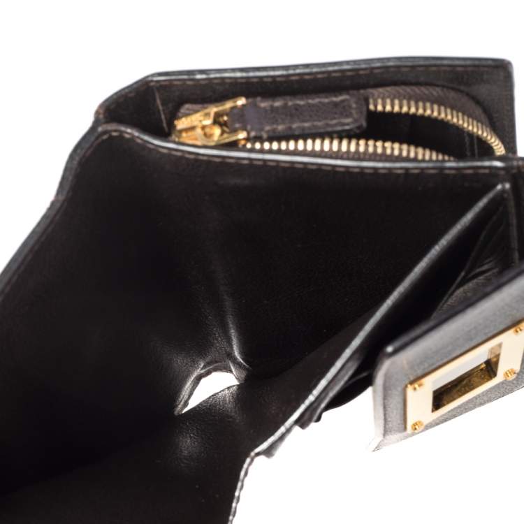 Pre Owned Tom Ford Dark Brown Leather Natalia French Wallet