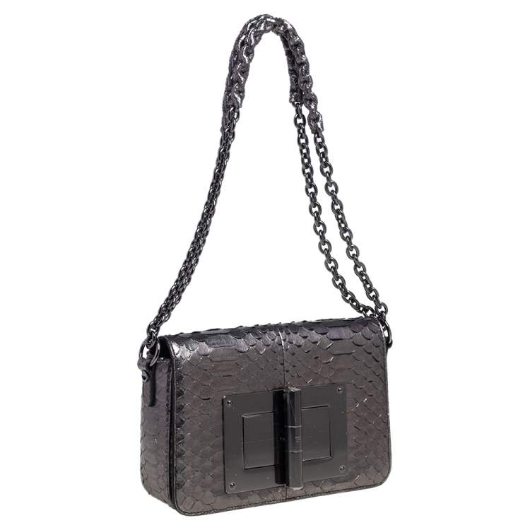 مملوكة مسبقًا Tom Ford Metallic Python Medium Natalia Shoulder Bag
