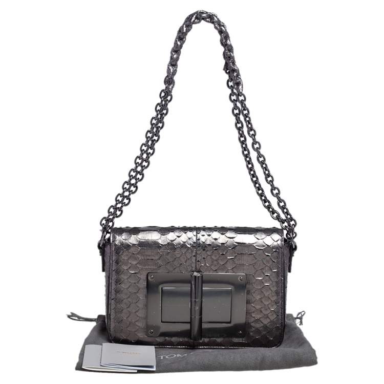 مملوكة مسبقًا Tom Ford Metallic Python Medium Natalia Shoulder Bag