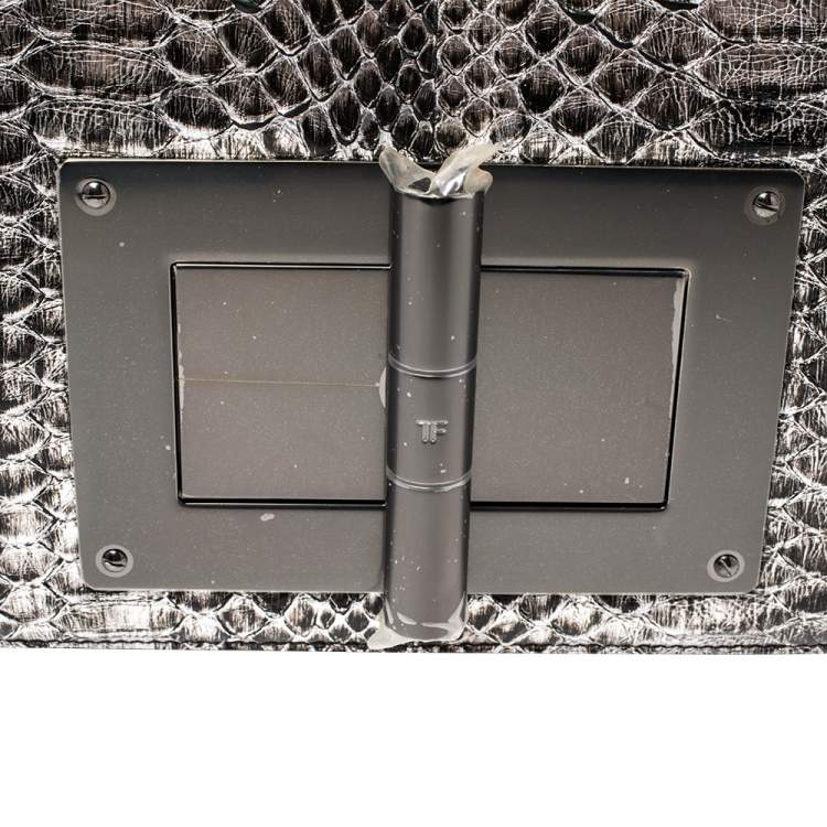 Pre Owned Tom Ford Black/Silver Python Medium Natalia Shoulder Bag