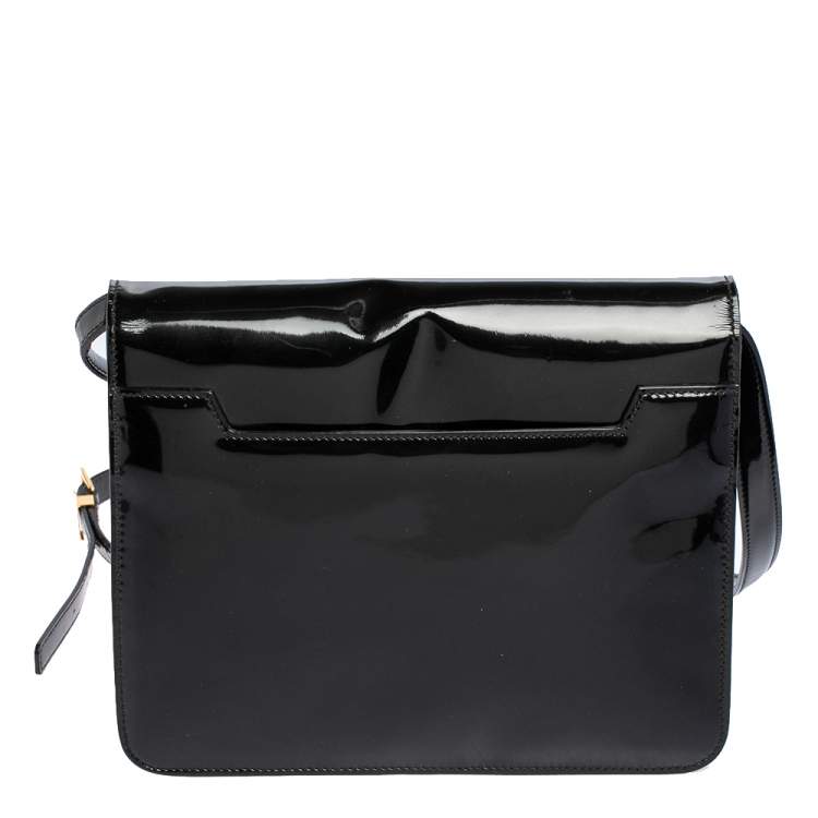 Pre Owned Tom Ford Black Patent Leather Large Natalia Shoulder Bag