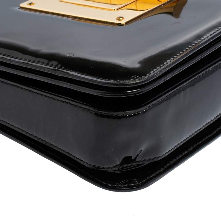 Pre Owned Tom Ford Black Patent Leather Large Natalia Shoulder Bag