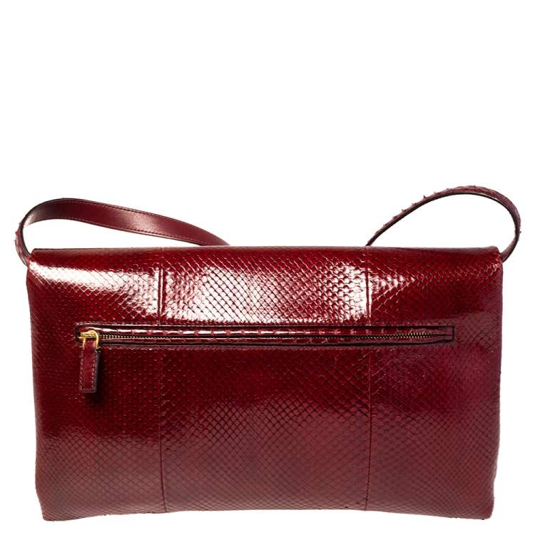 Pre Owned Tom Ford Dark Red Python Natalia Convertible Clutch