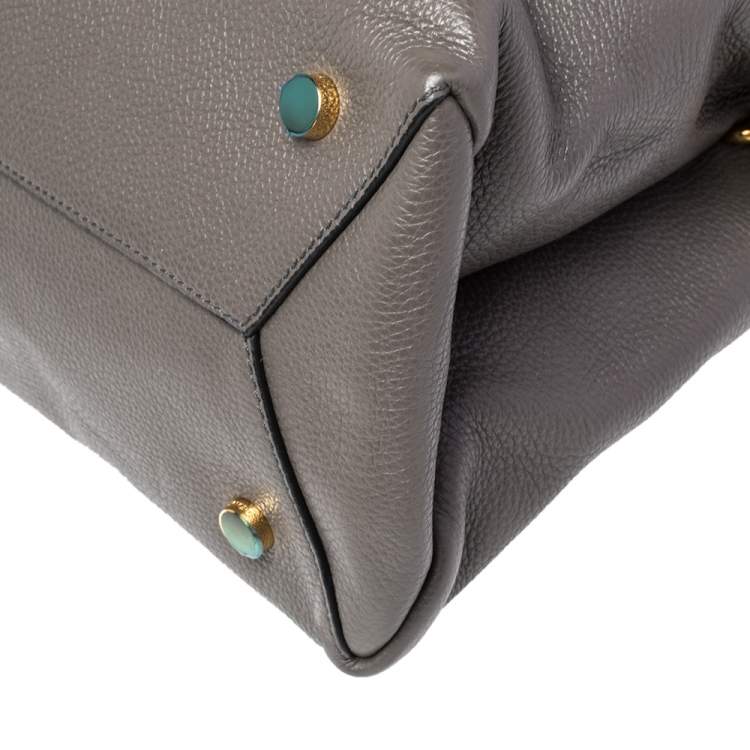 Pre Owned Tom Ford Grey Leather TF Icon Satchel 