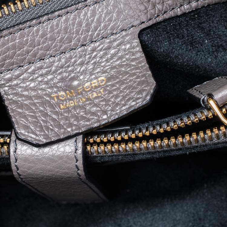 Pre Owned Tom Ford Grey Leather TF Icon Satchel 