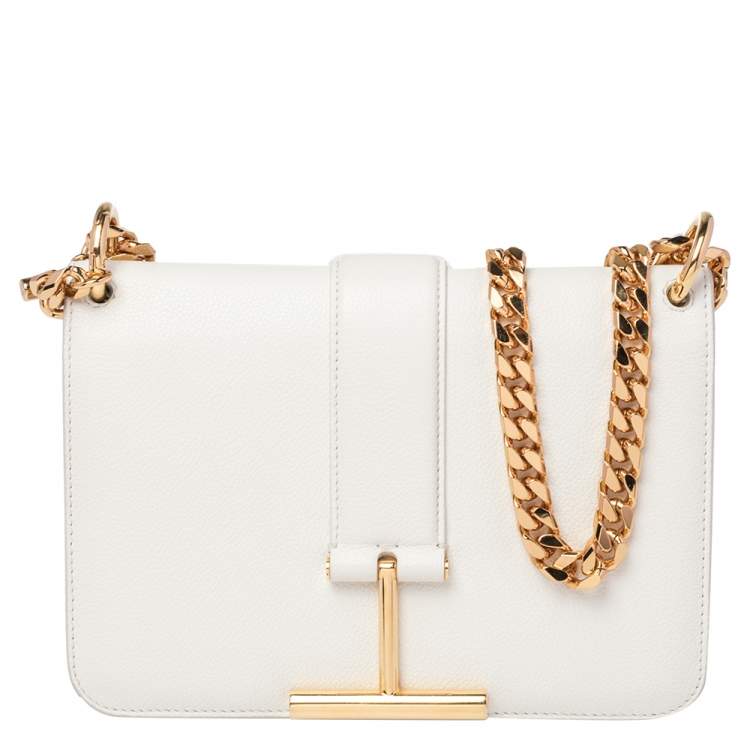 Tom Ford White Leather Tara Chain Shoulder Bag Tom Ford | TLC