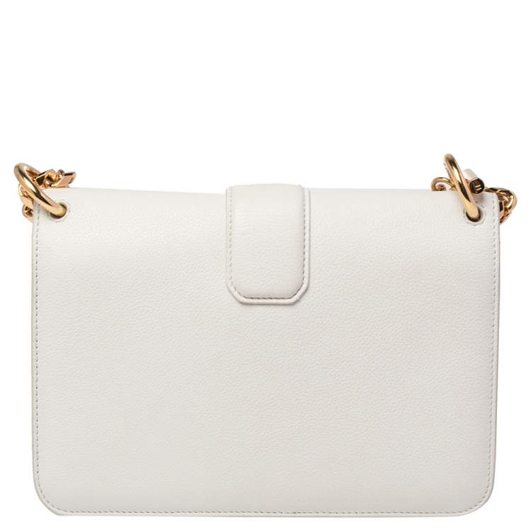 Pre Owned Tom Ford White Leather Tara Chain Shoulder Bag