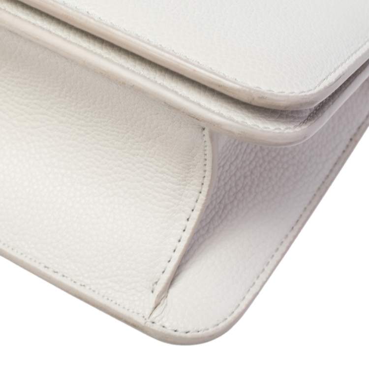 Pre Owned Tom Ford White Leather Tara Chain Shoulder Bag