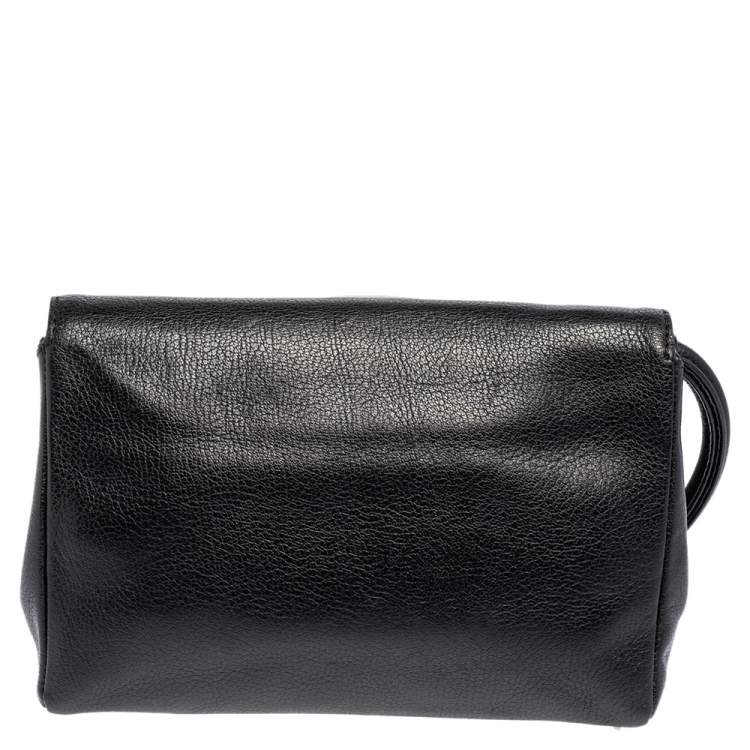 Pre Owned Tom Ford Black Leather Natalia Wristlet Clutch