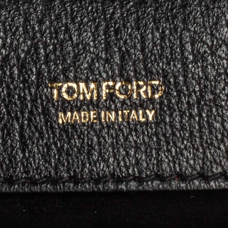 Pre Owned Tom Ford Black Leather Natalia Wristlet Clutch