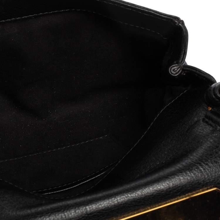 Pre Owned Tom Ford Black Leather Natalia Wristlet Clutch