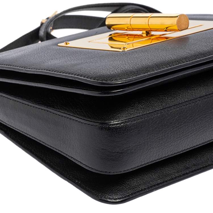 Pre Owned Tom Ford Black Leather Large Natalia Shoulder Bag