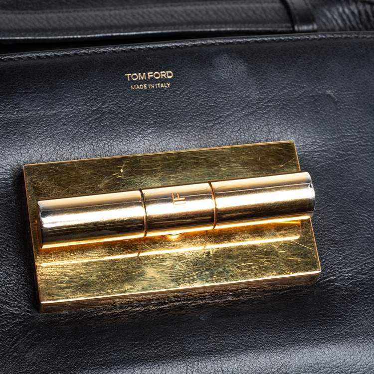 Pre Owned Tom Ford Black Leather Small Natalia Crossbody Bag