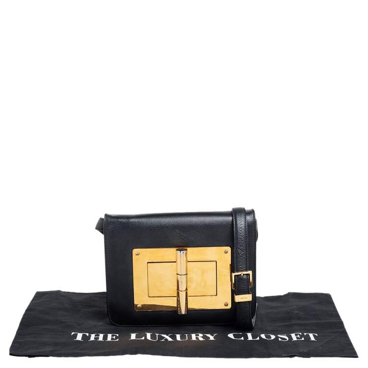 Pre Owned Tom Ford Black Leather Small Natalia Crossbody Bag