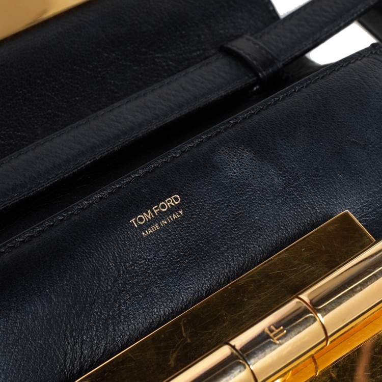 Pre Owned Tom Ford Black Leather Small Natalia Crossbody Bag