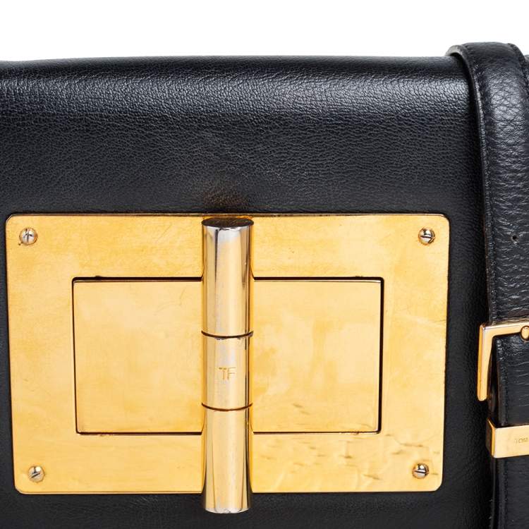Pre Owned Tom Ford Black Leather Small Natalia Crossbody Bag