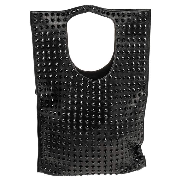 Pre Owned Tom Ford Black Leather Alix Studded Shoulder Bag
