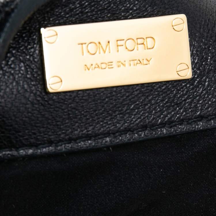 Pre Owned Tom Ford Black Leather Alix Studded Shoulder Bag