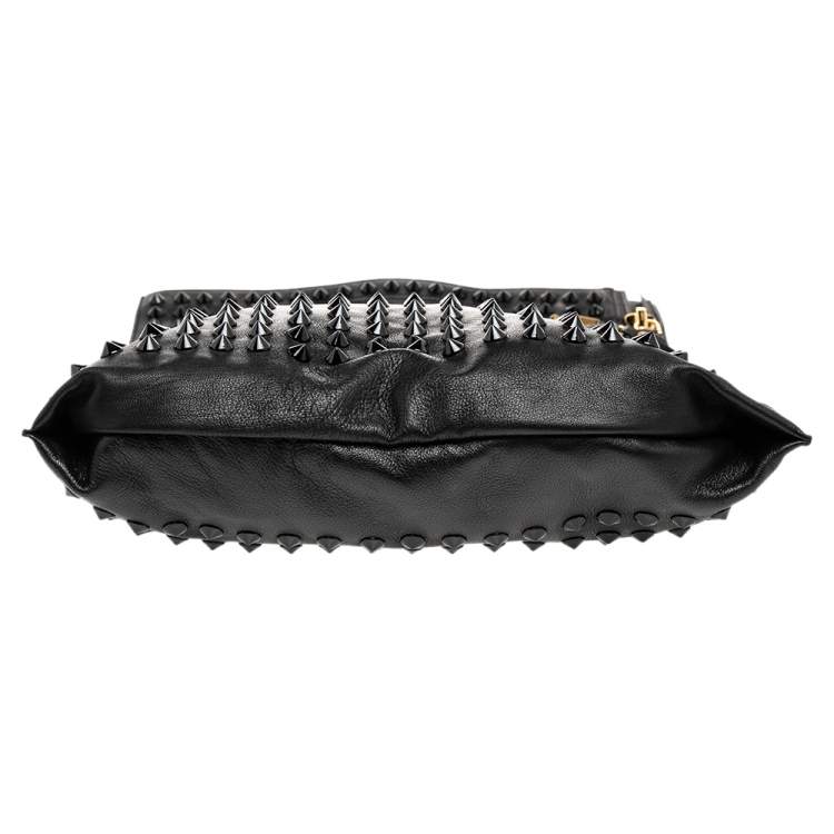 Pre Owned Tom Ford Black Leather Alix Studded Shoulder Bag