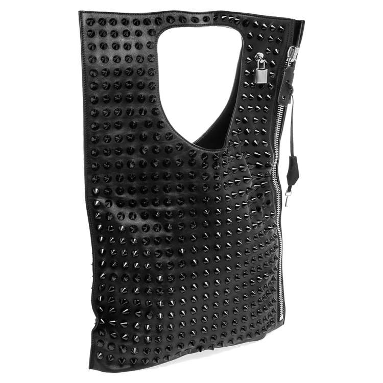 Pre Owned Tom Ford Black Leather Alix Studded Shoulder Bag