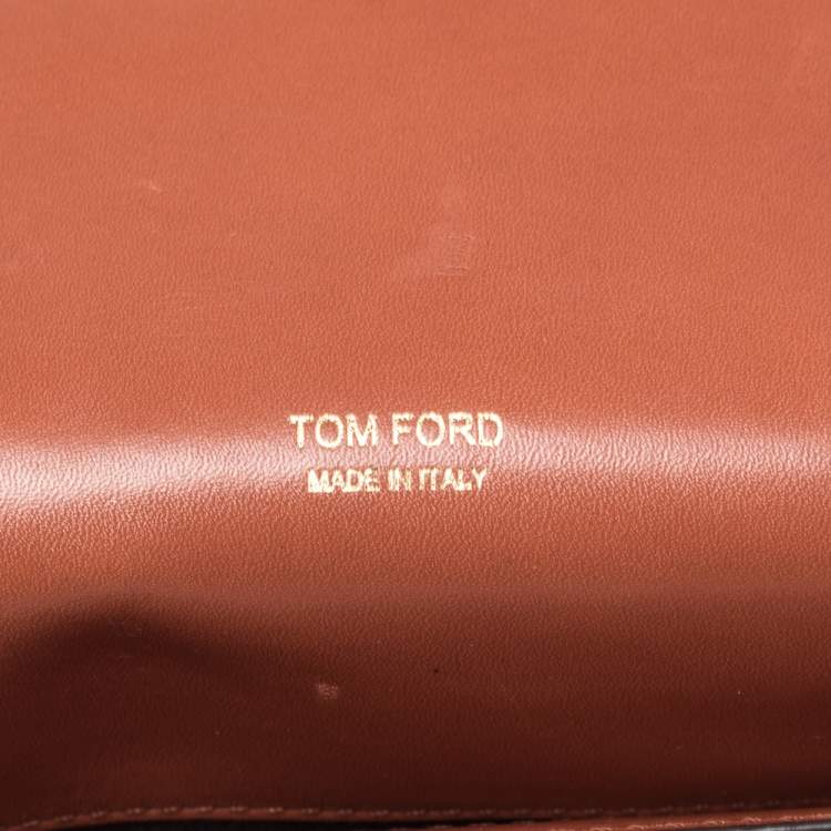 Pre Owned Tom Ford Brown Alligator Natalia Clutch