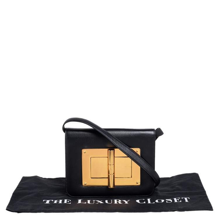Pre Owned Tom Ford Black Leather Small Natalia Shoulder Bag