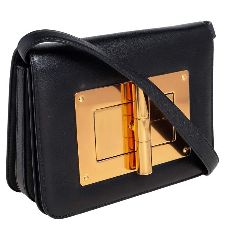 Pre Owned Tom Ford Black Leather Small Natalia Shoulder Bag