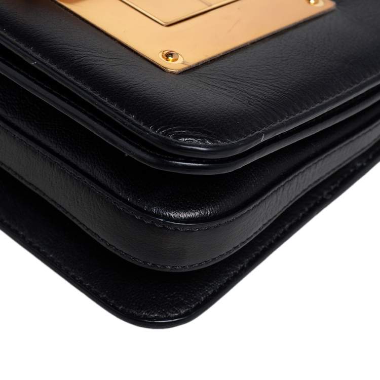 Pre Owned Tom Ford Black Leather Small Natalia Shoulder Bag
